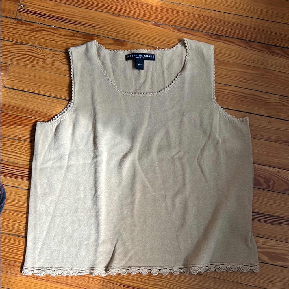 Beige Sleeveless Top